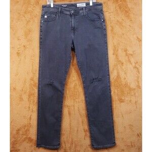 AG JEANS Mens Size 32 Gray Wash Distressed Knee The Graduate Tailored Leg